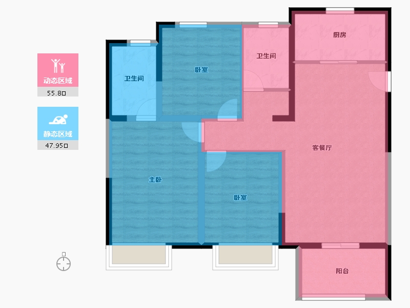 河南省-许昌市-当代宏安满堂悦-92.80-户型库-动静分区