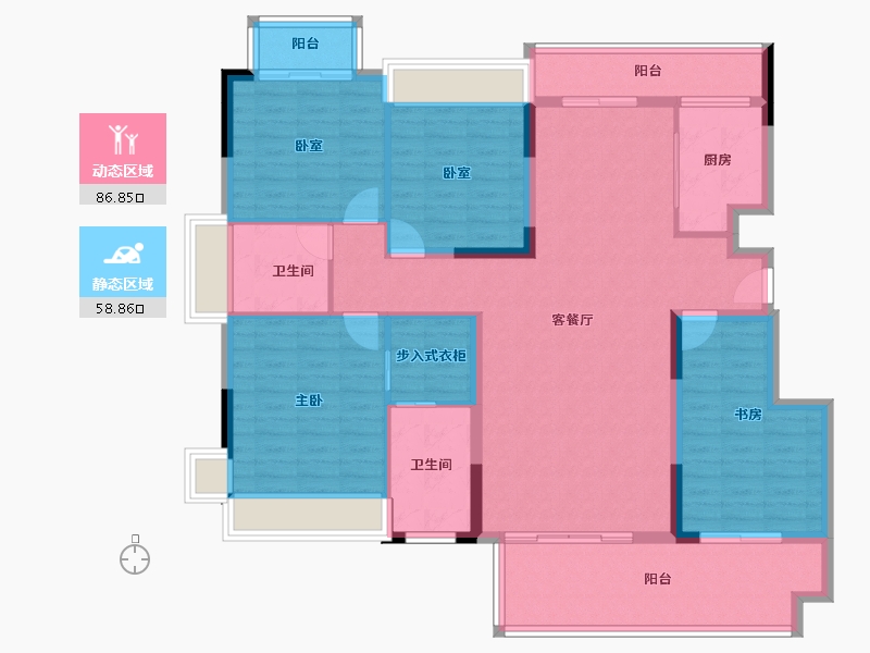 四川省-眉山市-强盛世家-131.44-户型库-动静分区