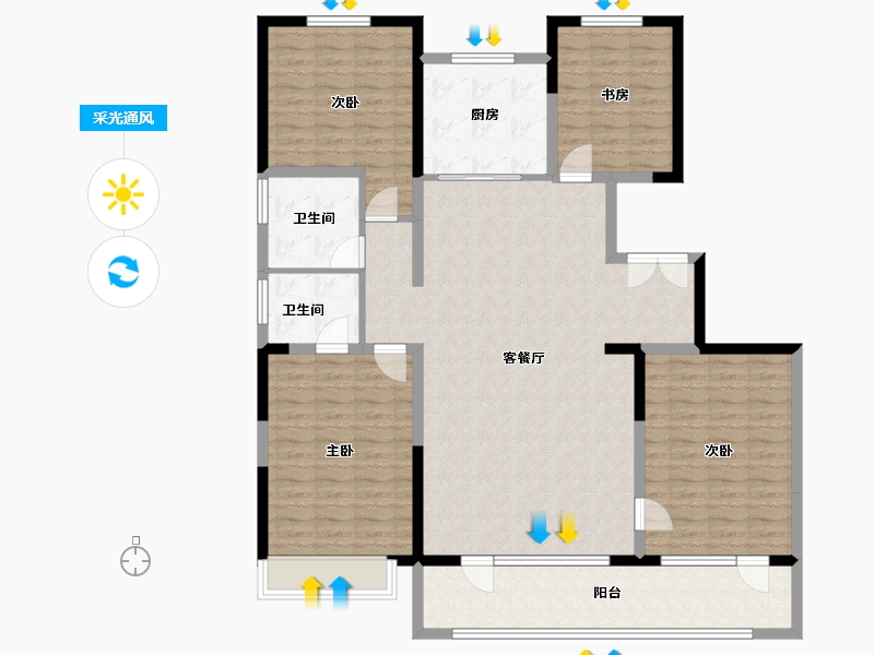 河北省-石家庄市-保利云上-144.70-户型库-采光通风