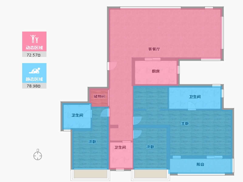 浙江省-温州市-万科翡翠心湖.-136.00-户型库-动静分区