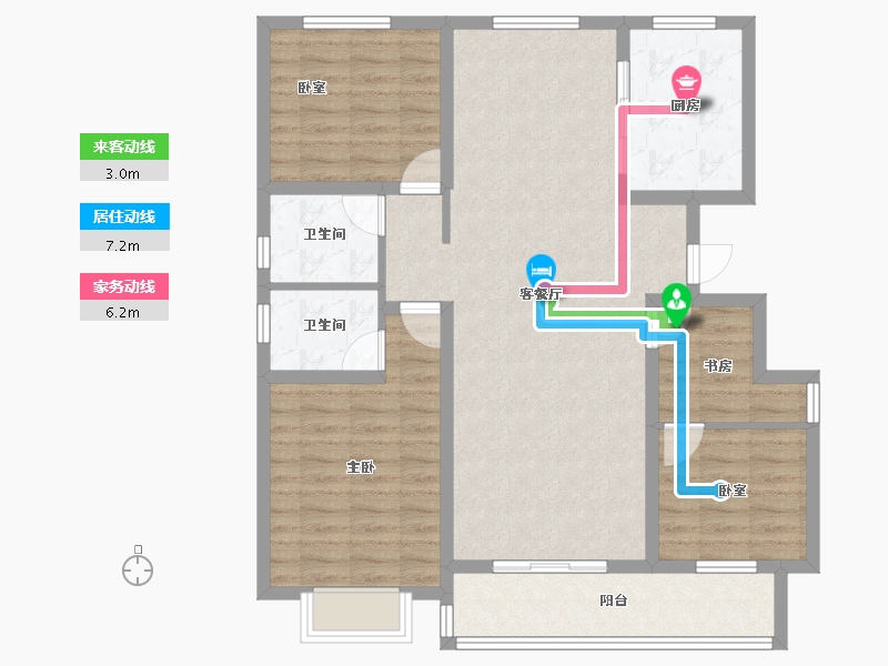 山东省-泰安市-洸河水岸-102.40-户型库-动静线