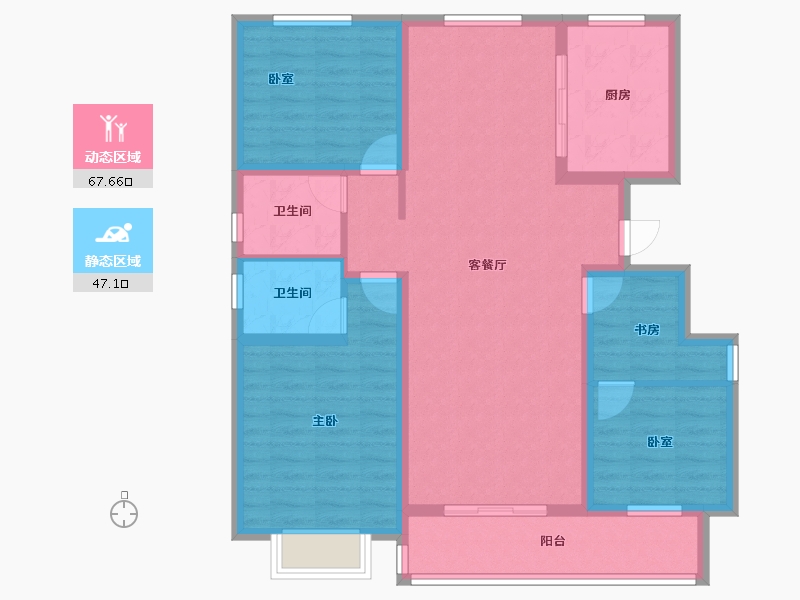 山东省-泰安市-洸河水岸-102.40-户型库-动静分区