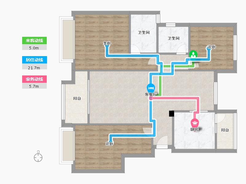 四川省-眉山市-海伦堡三千樾一期-96.00-户型库-动静线