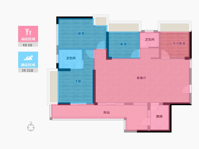 湖南省-郴州市-熠通公馆-94.98-户型库-动静分区