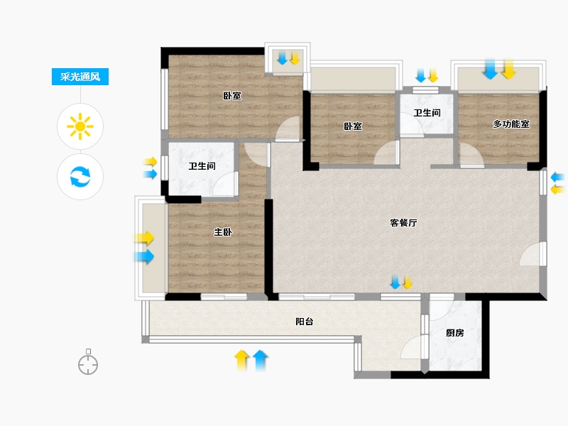 湖南省-郴州市-熠通公馆-94.98-户型库-采光通风