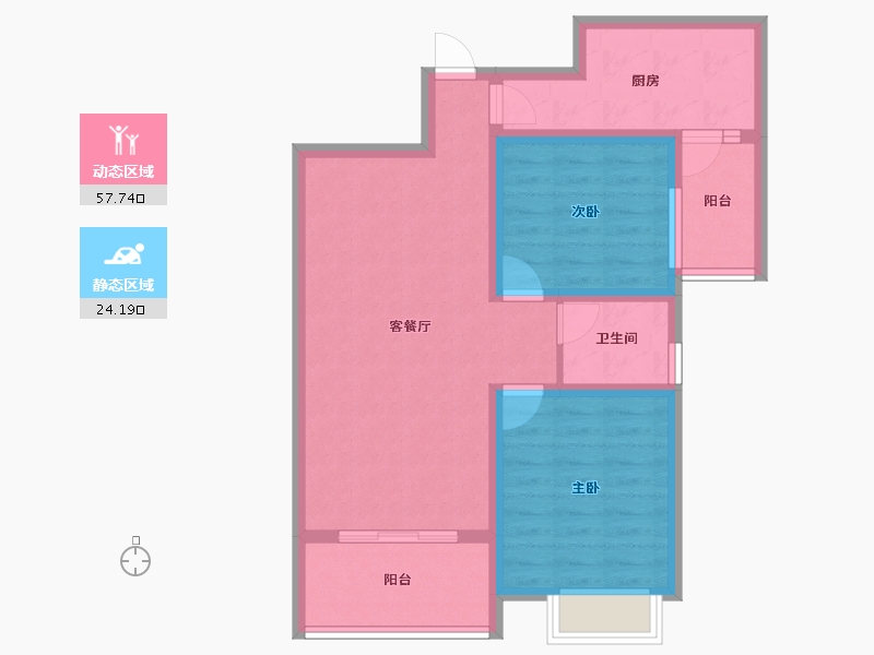 湖北省-襄阳市-谷城银座-72.33-户型库-动静分区