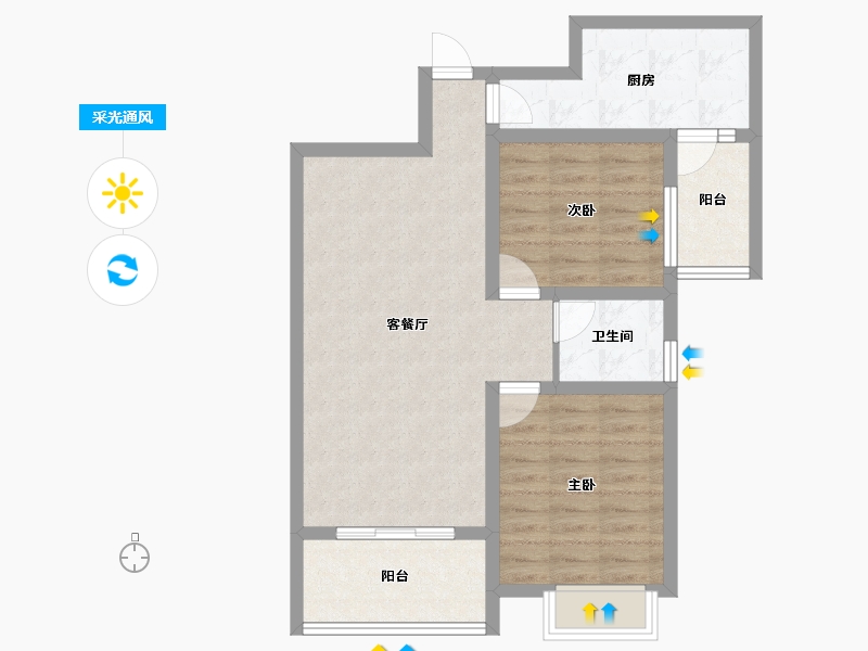 湖北省-襄阳市-谷城银座-72.33-户型库-采光通风