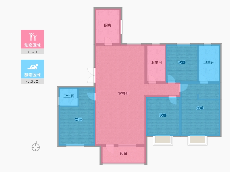 辽宁省-铁岭市-金城·山水源著-141.76-户型库-动静分区