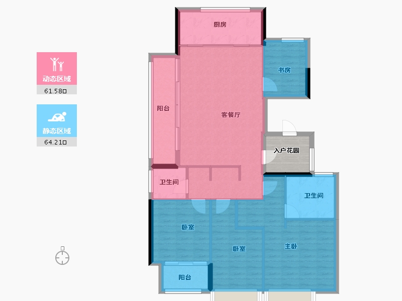 山东省-泰安市-绿景·桃李春风-120.00-户型库-动静分区