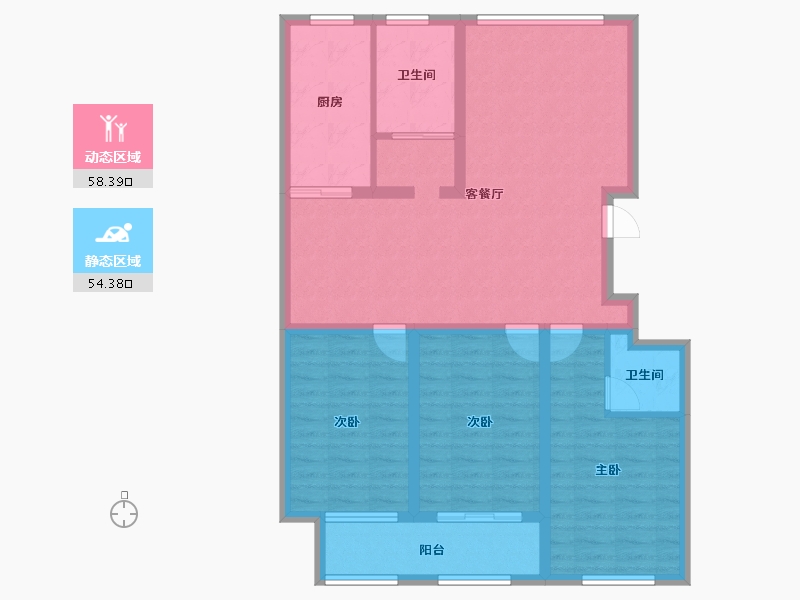 山东省-潍坊市-鑫雅苑-100.71-户型库-动静分区