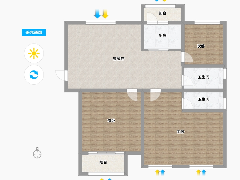 河南省-许昌市-千玺楽苑-112.29-户型库-采光通风