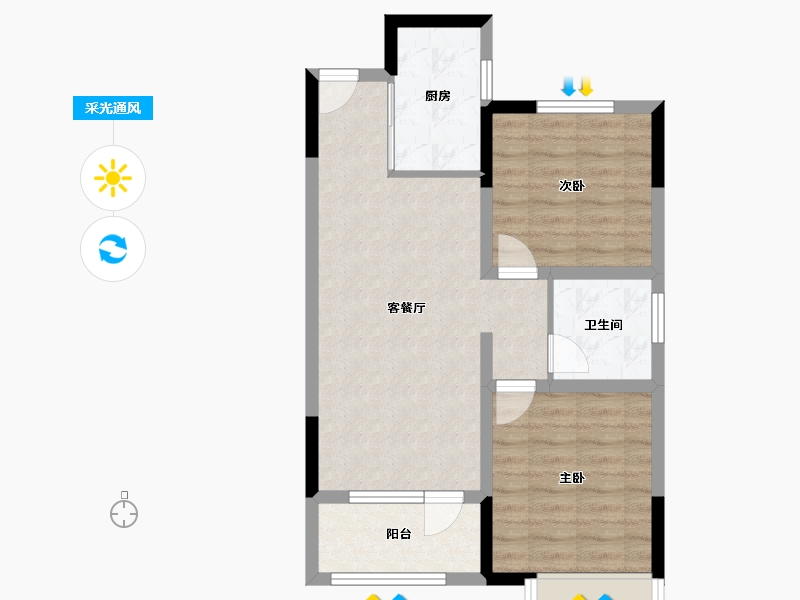 河北省-石家庄市-保利云上-62.86-户型库-采光通风