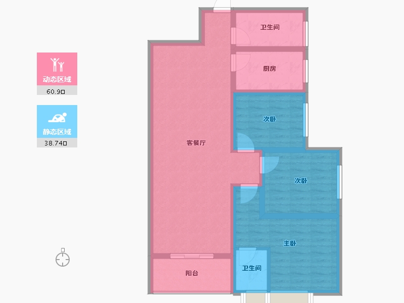 湖北省-襄阳市-谷城银座-88.44-户型库-动静分区