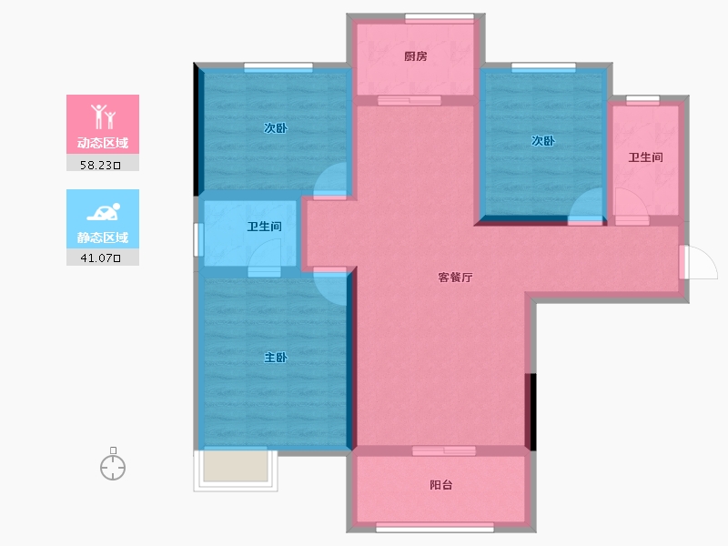 湖北省-孝感市-新天地-87.72-户型库-动静分区