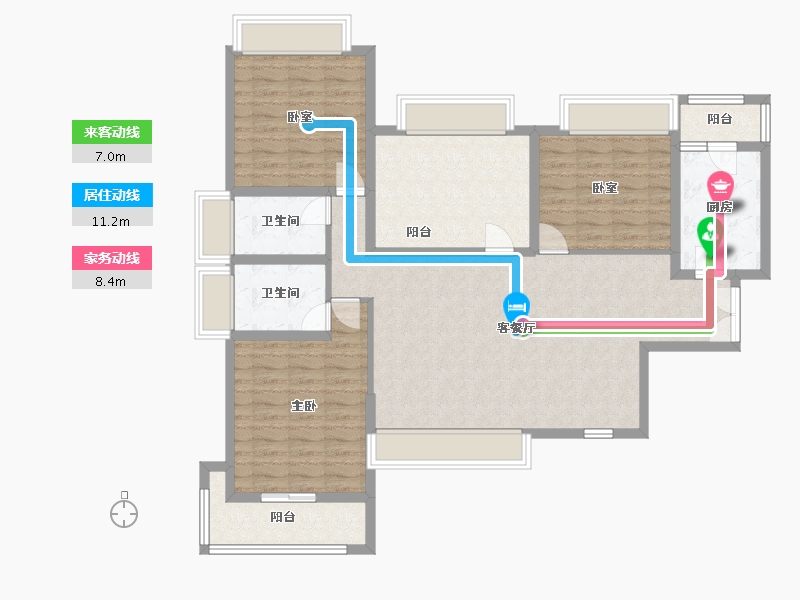 四川省-成都市-南城都汇3A期汇馨园-123.00-户型库-动静线