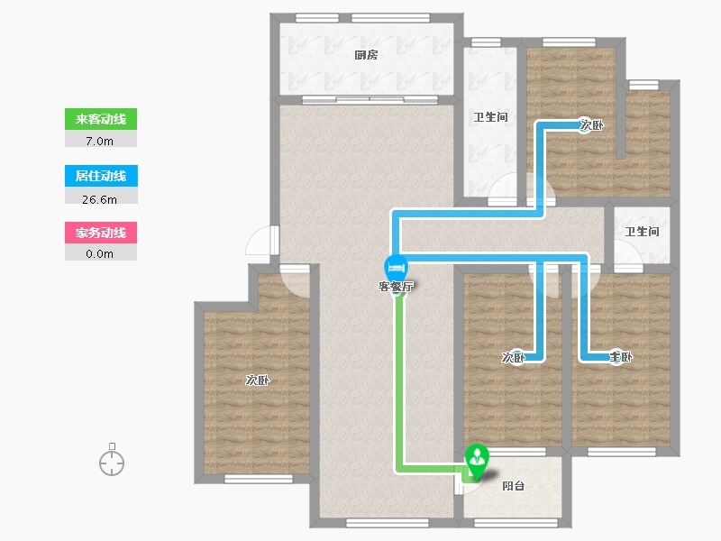 山东省-淄博市-盛康薔薇里-125.04-户型库-动静线