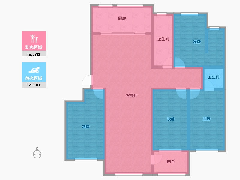 山东省-淄博市-盛康薔薇里-125.04-户型库-动静分区