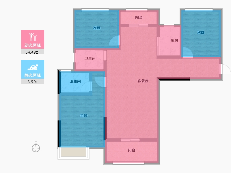 湖北省-孝感市-新天地-95.46-户型库-动静分区