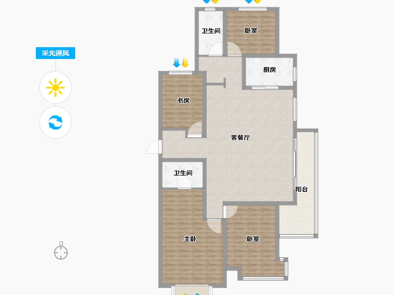 山东省-德州市-华腾御城澜湾-157.60-户型库-采光通风