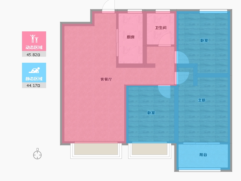 山东省-泰安市-开元盛世望岳园-80.00-户型库-动静分区