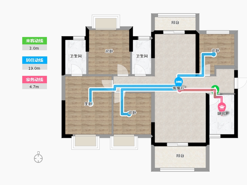 广西壮族自治区-南宁市-龙光玖珑郡-91.63-户型库-动静线