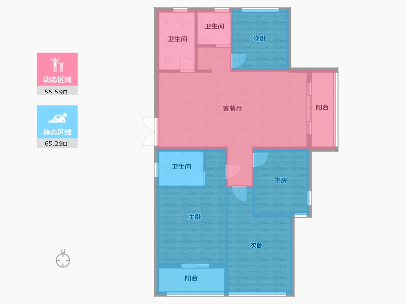 浙江省-杭州市-广乐公寓-120.00-户型库-动静分区