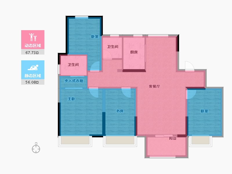 河南省-许昌市-当代宏安满堂悦-110.55-户型库-动静分区