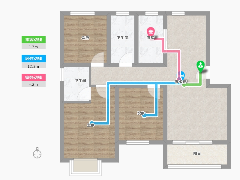 河北省-石家庄市-滨江荣盛华府-76.03-户型库-动静线