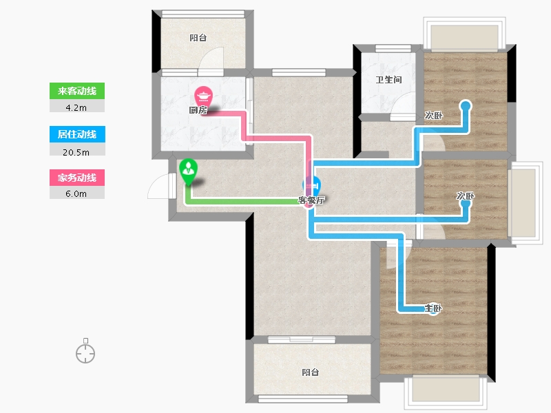 贵州省-铜仁市-铜仁·恒大山湖郡-85.15-户型库-动静线