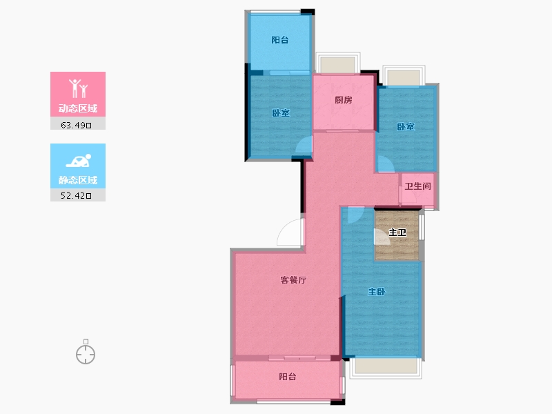 广东省-揭阳市-华美春天-110.02-户型库-动静分区