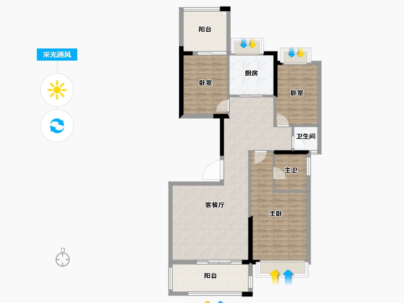 广东省-揭阳市-华美春天-110.02-户型库-采光通风