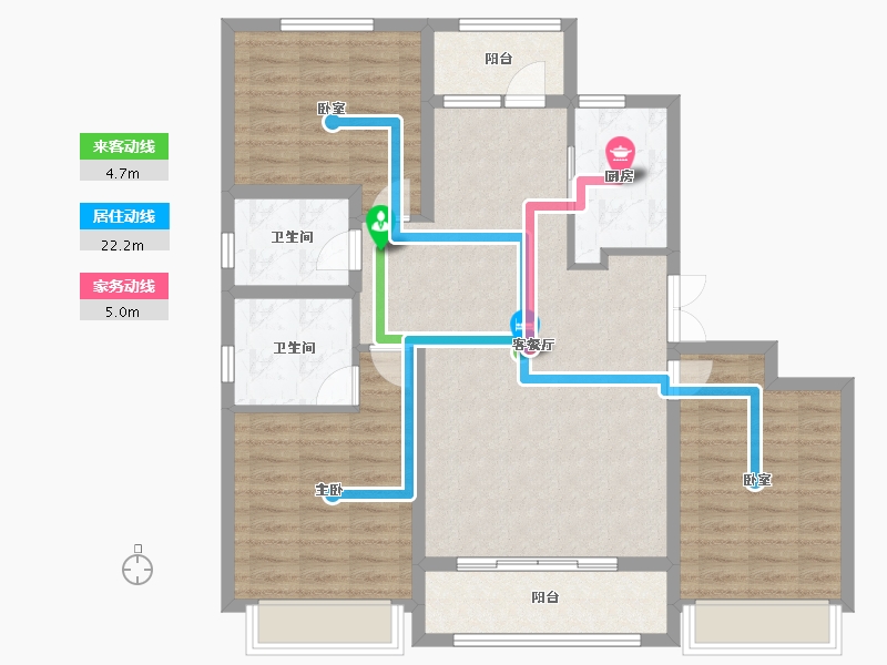 山东省-泰安市-开元盛世望岳园-103.12-户型库-动静线