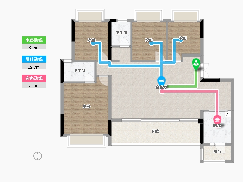 重庆-重庆市-龙湖天曜昱府-133.00-户型库-动静线