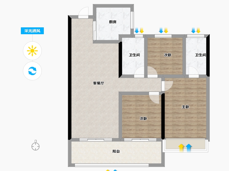 江苏省-常州市-常发珑玥-98.51-户型库-采光通风