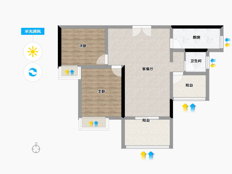 安徽省-宣城市-金銮御林河畔-73.22-户型库-采光通风