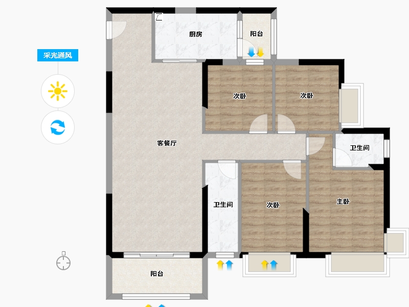 广东省-河源市-新城豪庭-108.81-户型库-采光通风