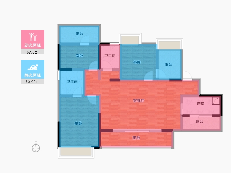 四川省-成都市-华侨城融创春风十里-99.43-户型库-动静分区