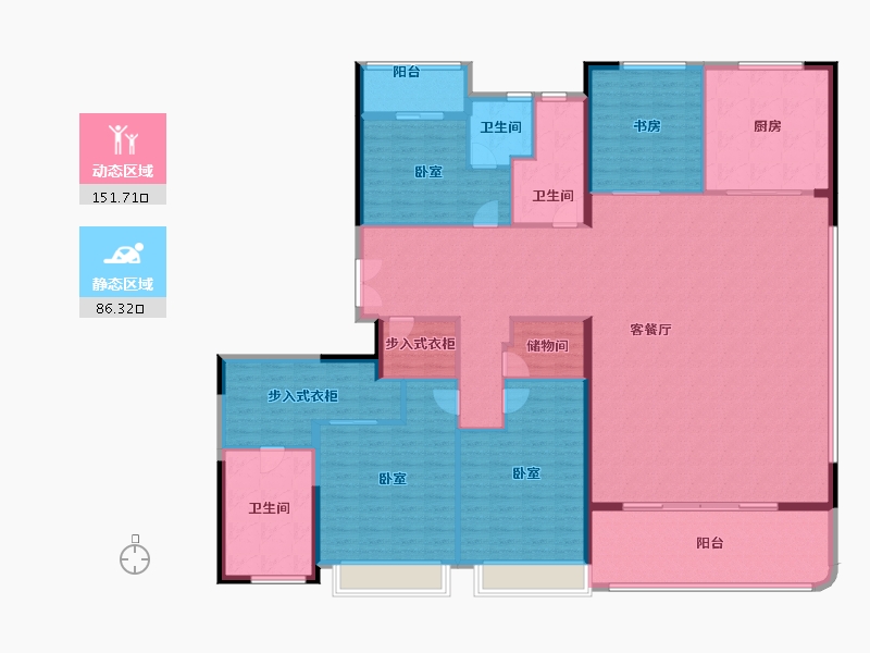 浙江省-温州市-天樾玺-220.11-户型库-动静分区