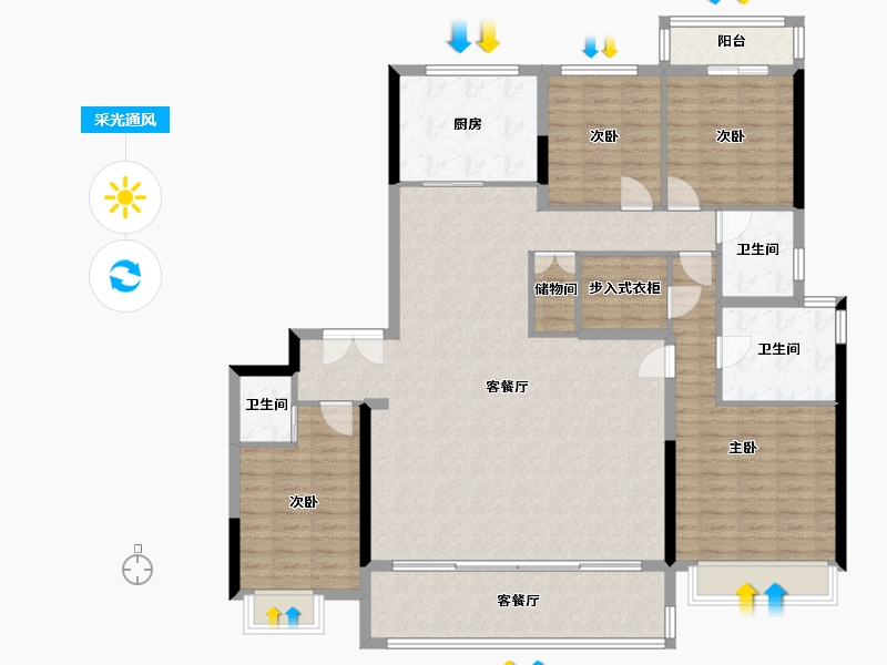 河南省-郑州市-建业橙园-154.00-户型库-采光通风