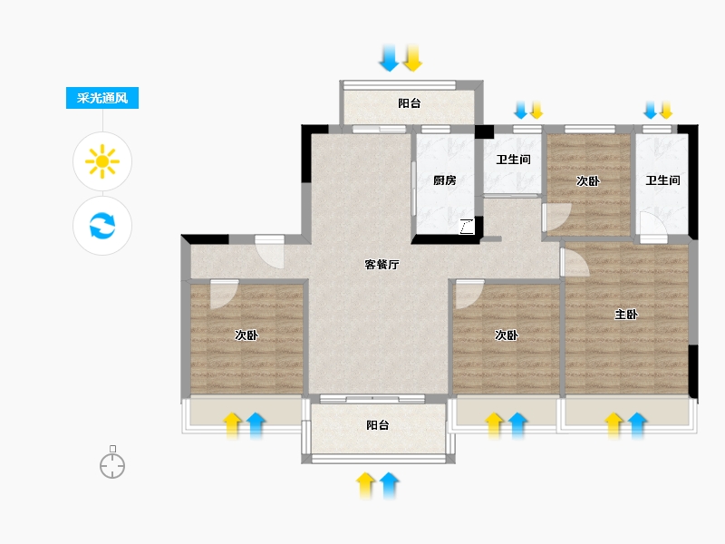 四川省-自贡市-凤凰城-97.07-户型库-采光通风