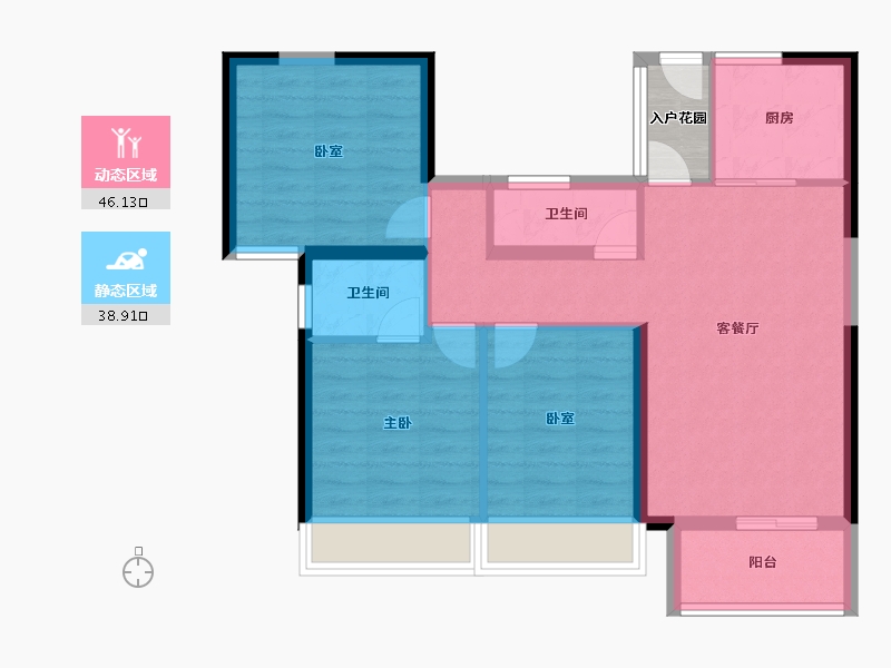 广西壮族自治区-防城港市-博古·东海岸-78.63-户型库-动静分区