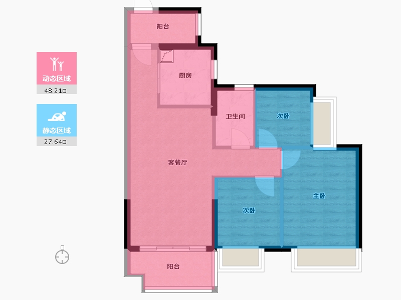 广东省-珠海市-时代天韵-70.00-户型库-动静分区