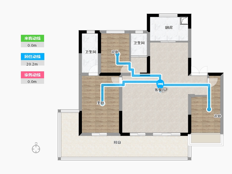 江苏省-苏州市-旭辉·和庭-104.63-户型库-动静线