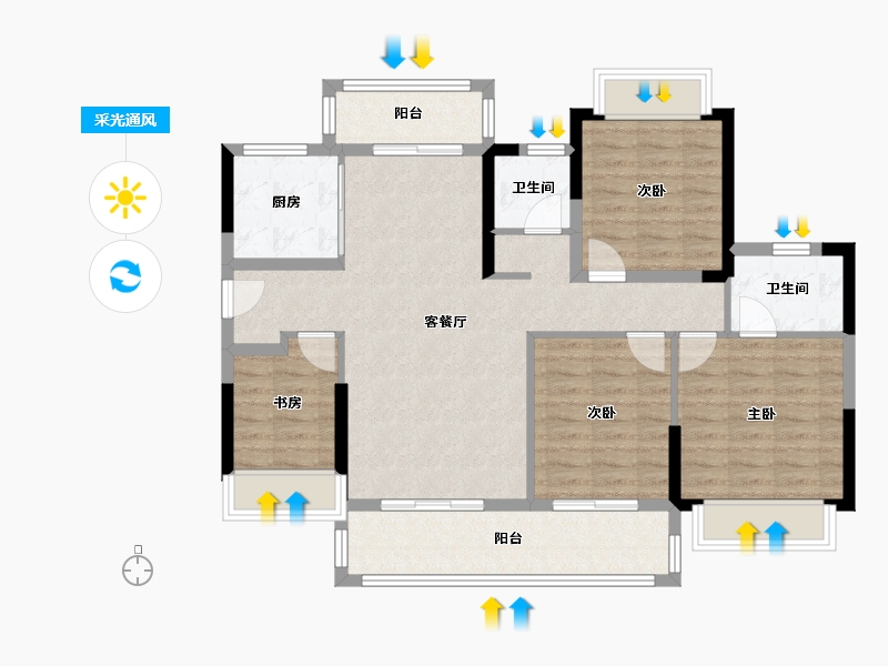 湖南省-永州市-道州印象-100.00-户型库-采光通风