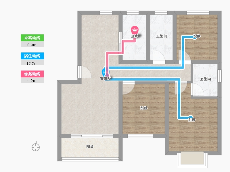 河北省-石家庄市-滨江荣盛华府-76.09-户型库-动静线