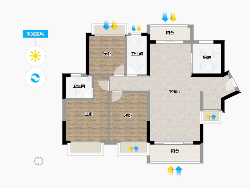 广东省-阳江市-伴山溪谷-89.14-户型库-采光通风