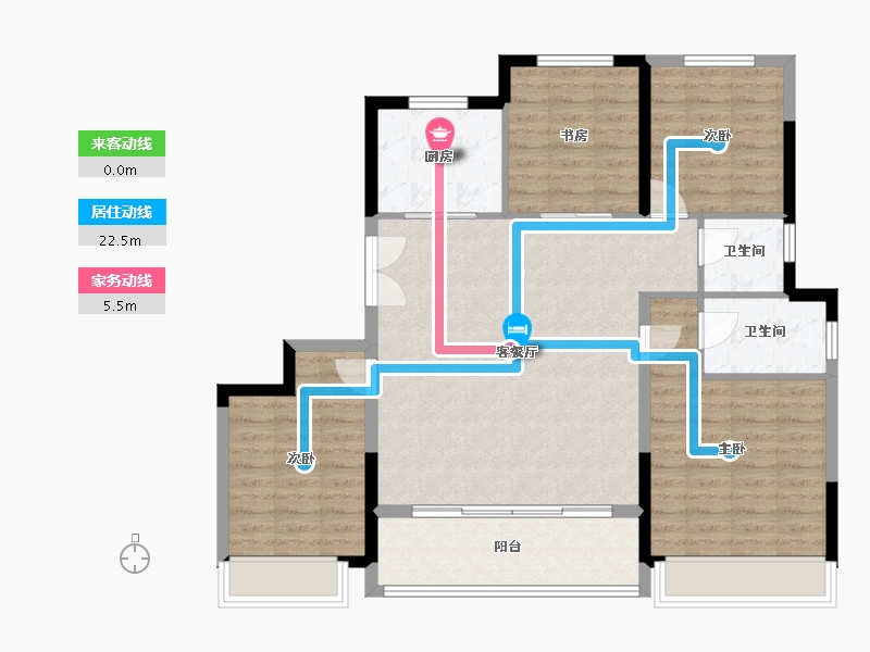 浙江省-温州市-中楠御墅-103.03-户型库-动静线