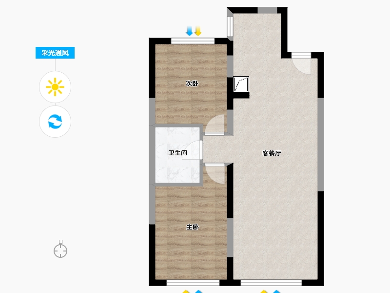 黑龙江省-哈尔滨市-汇智悦景湾-66.73-户型库-采光通风