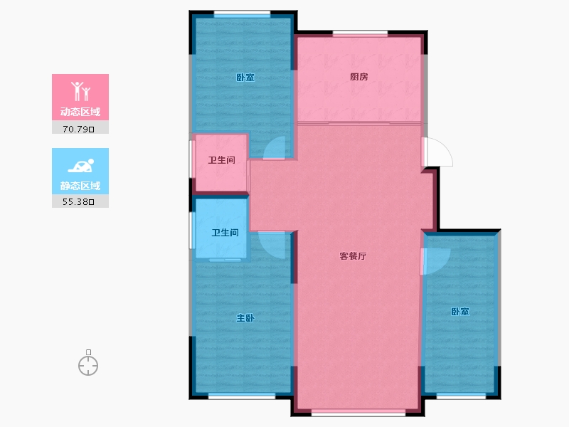 吉林省-松原市-锦绣江畔·龙栖湾-115.61-户型库-动静分区