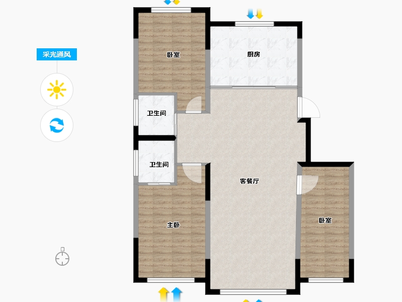 吉林省-松原市-锦绣江畔·龙栖湾-115.61-户型库-采光通风